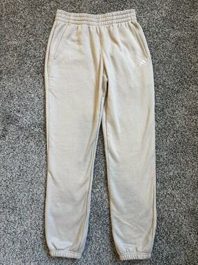 adidas Light Beige Fleece Joggers kids large